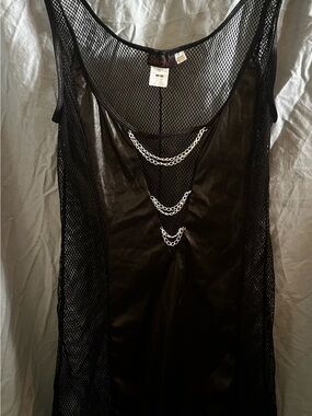 Dreamgirl Brand Black Faux leather and mesh Mini Dress Size O/S Queen